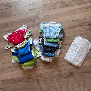 Assorted Brands Cloth Diapers + Inserts